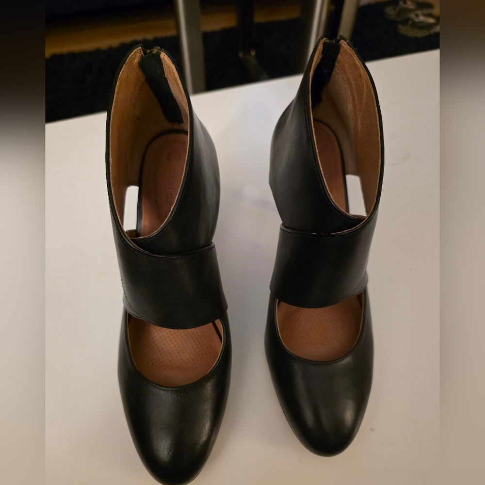 Corso Como Black Winonna Leather Back Zip Shootie Suze 9.5 - Picture 3 of 10